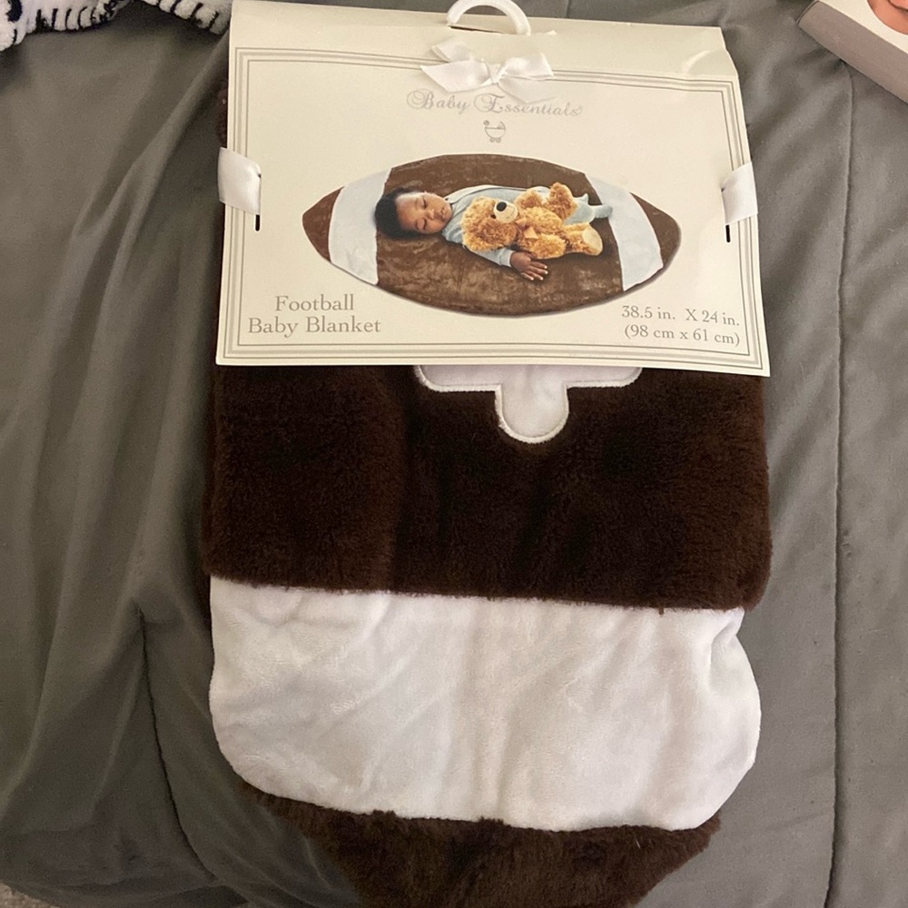 Plush Baby Football Blanket